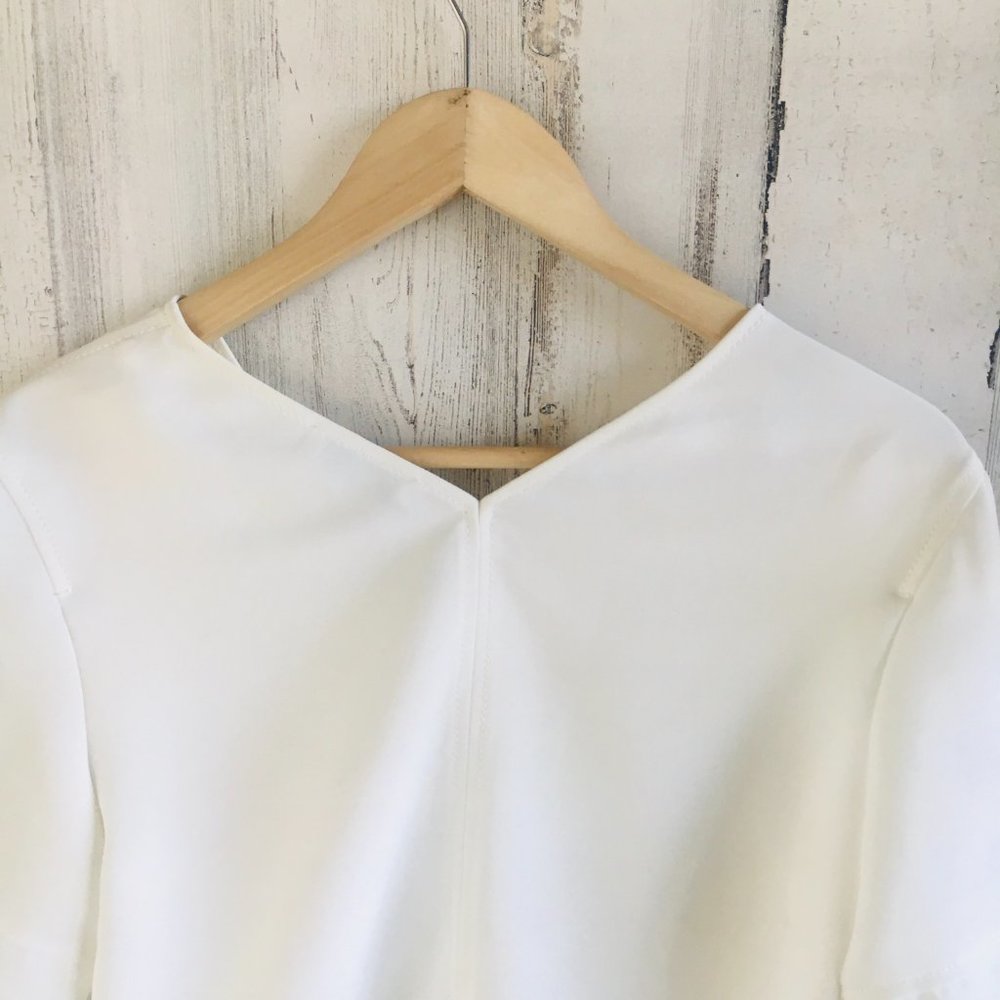 Sandro Paris Dust Box Top Blouse Ecru Off-White Woven - Picture 10 of 11